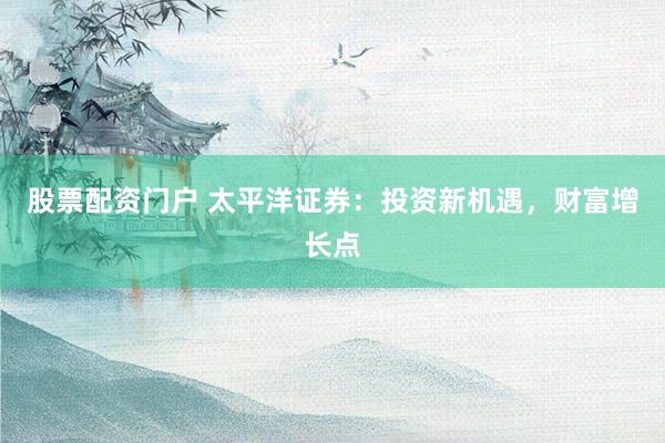 股票配资门户 太平洋证券：投资新机遇，财富增长点