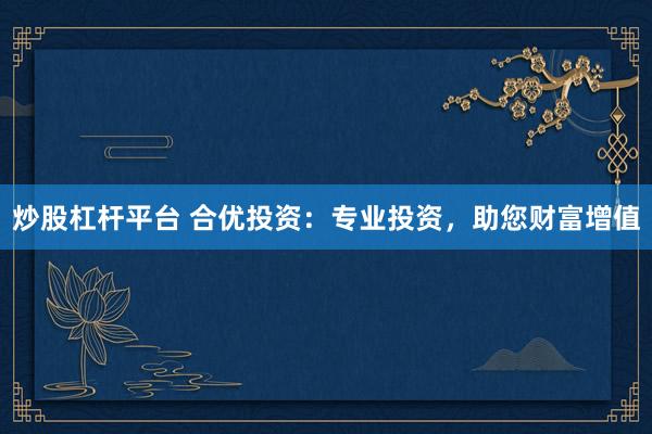 炒股杠杆平台 合优投资：专业投资，助您财富增值