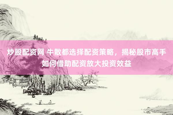 炒股配资网 牛散都选择配资策略，揭秘股市高手如何借助配资放大投资效益