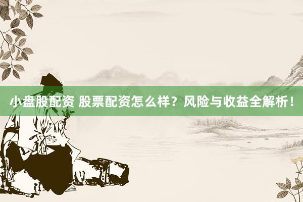 小盘股配资 股票配资怎么样？风险与收益全解析！