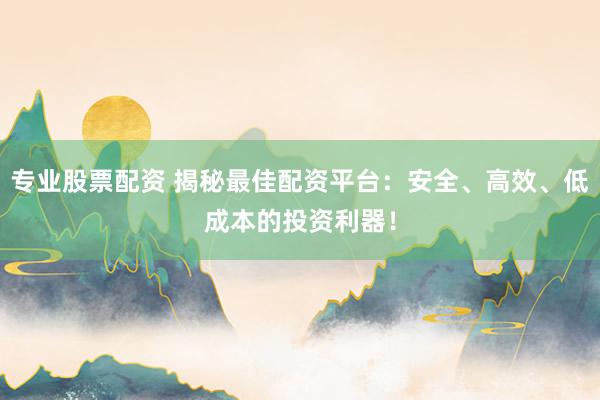 专业股票配资 揭秘最佳配资平台：安全、高效、低成本的投资利器！