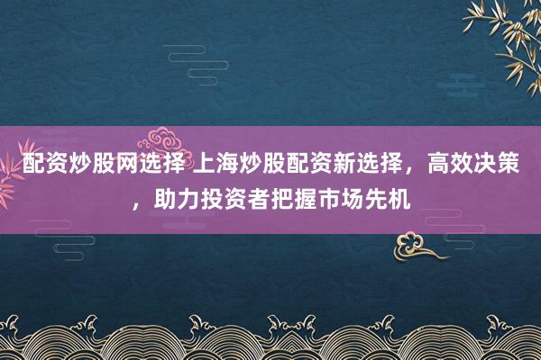 配资炒股网选择 上海炒股配资新选择，高效决策，助力投资者把握市场先机