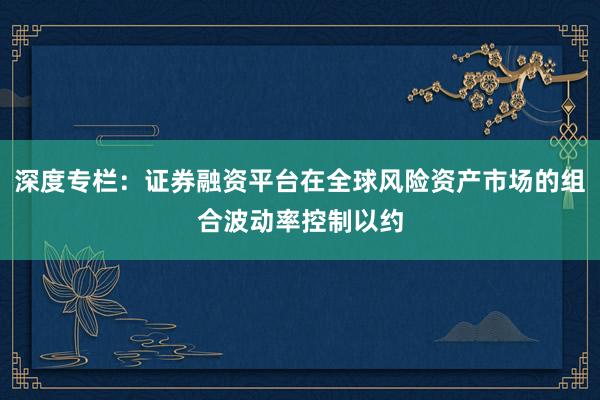 深度专栏：证券融资平台在全球风险资产市场的组合波动率控制以约