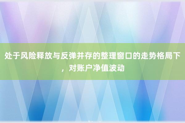 处于风险释放与反弹并存的整理窗口的走势格局下，对账户净值波动
