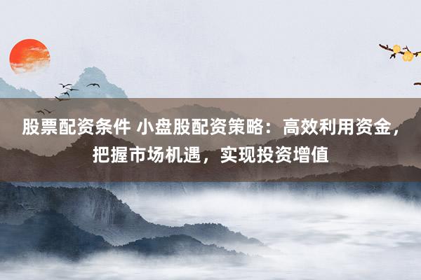 股票配资条件 小盘股配资策略：高效利用资金，把握市场机遇，实现投资增值