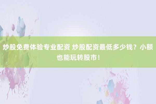 炒股免费体验专业配资 炒股配资最低多少钱？小额也能玩转股市！