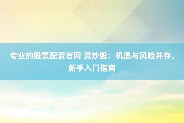 专业的股票配资官网 资炒股:机遇与风险并存,新手入门指南